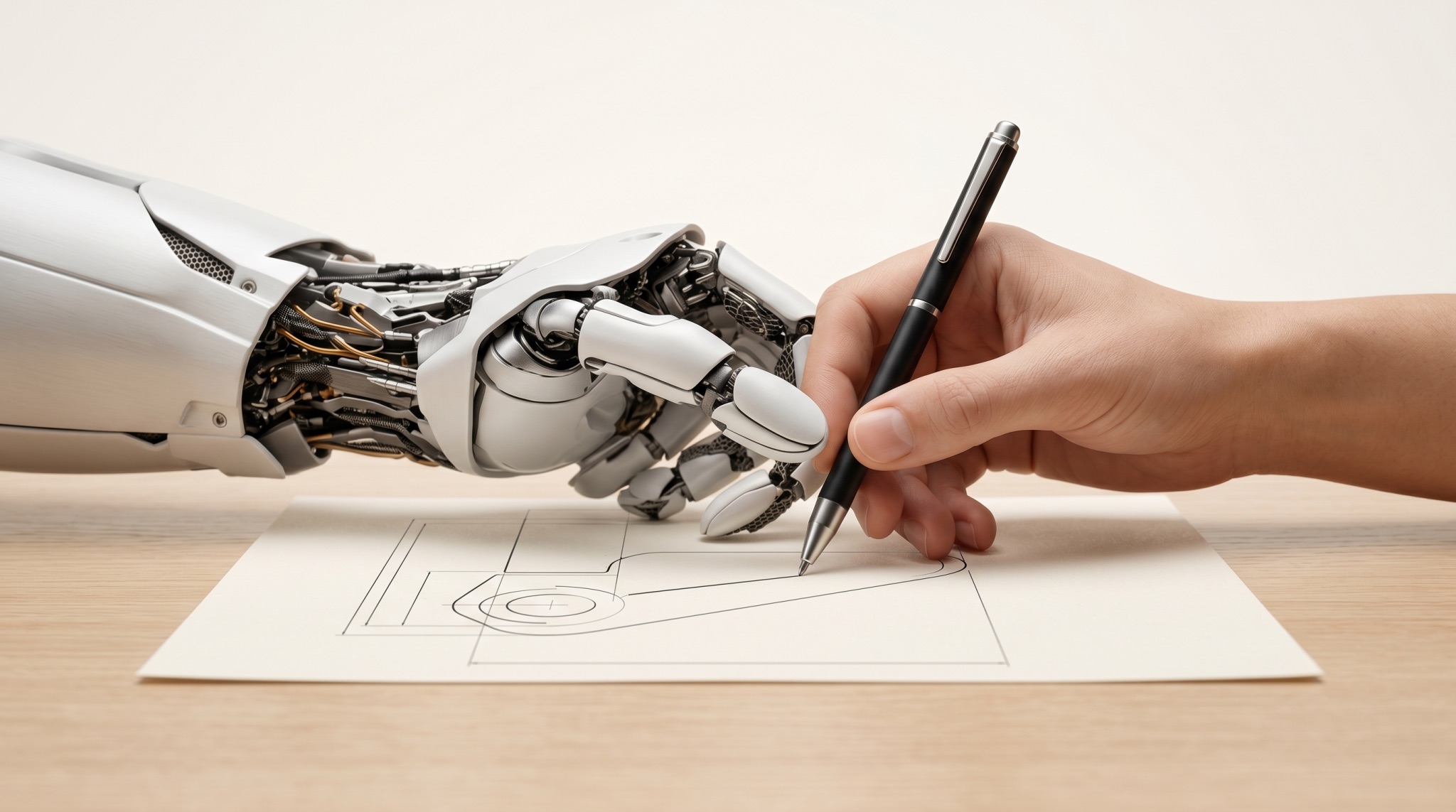 The Flex Hand F25 dexterous robot hand writing with a pen